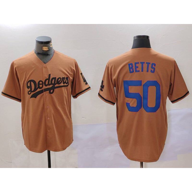 Los Angeles Dodgers #50 Mookie Betts Olive Fotopoulosg Cool Base Limited Stitched Jersey