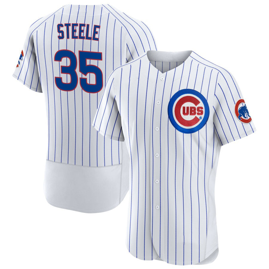 Chicago Cubs #35 Justin Steele White Fotopoulosg Home Flex Base Player Jersey