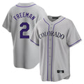Colorado Rockies #2 Tyler Freeman Player Gray Fotopoulosg Game Home Stitched Jerseys