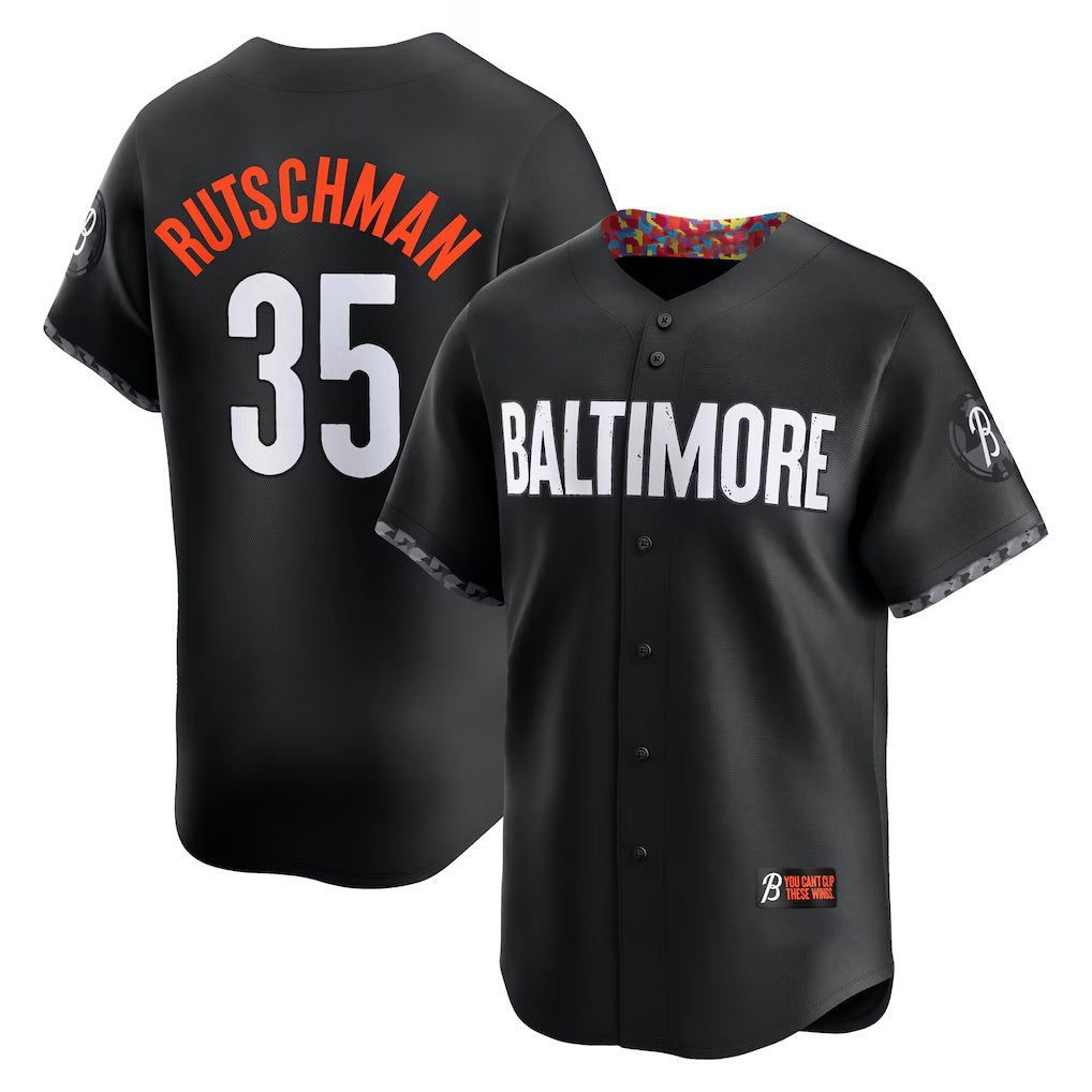 Baltimore Orioles #35 Adley Rutschman Black Fotopoulosg City Connect Limited Player Jersey
