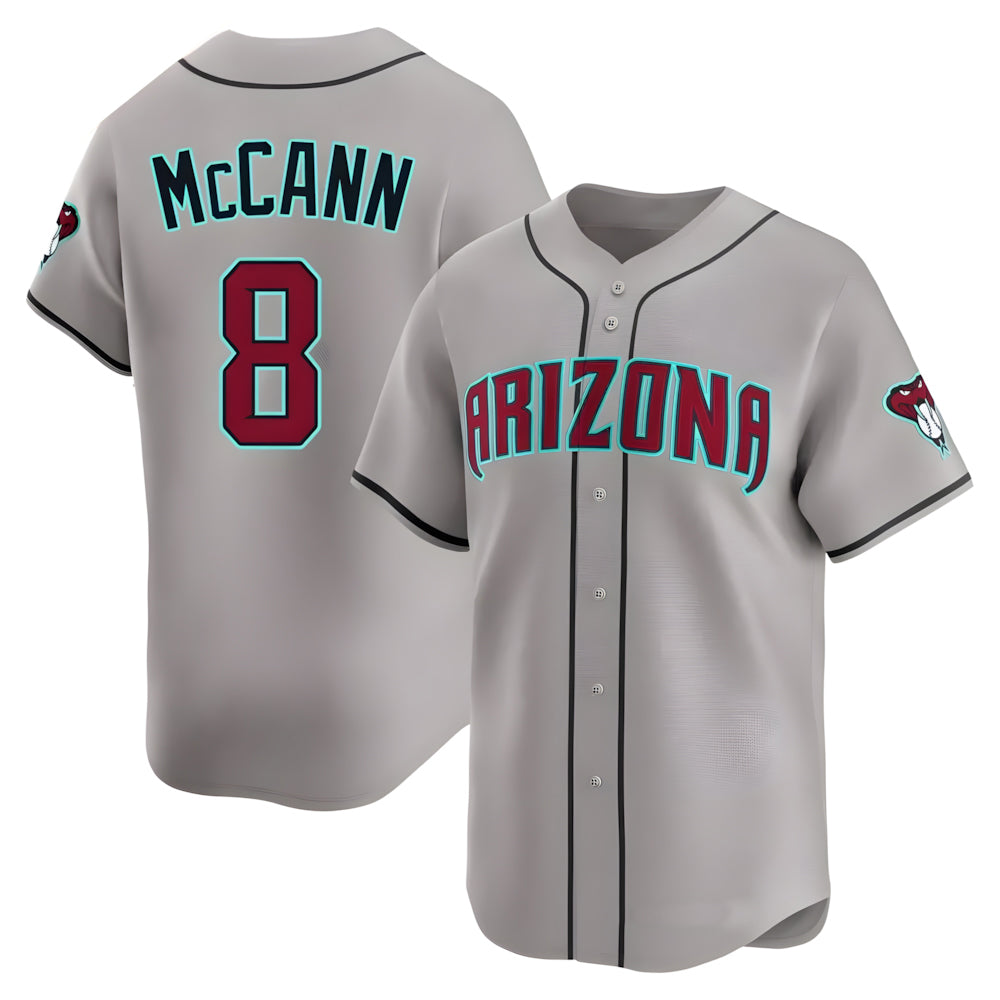 Arizona Diamondbacks #8 James McCann Player Gray Fotopoulosg Road Limited Home Game Stitched Jerseys