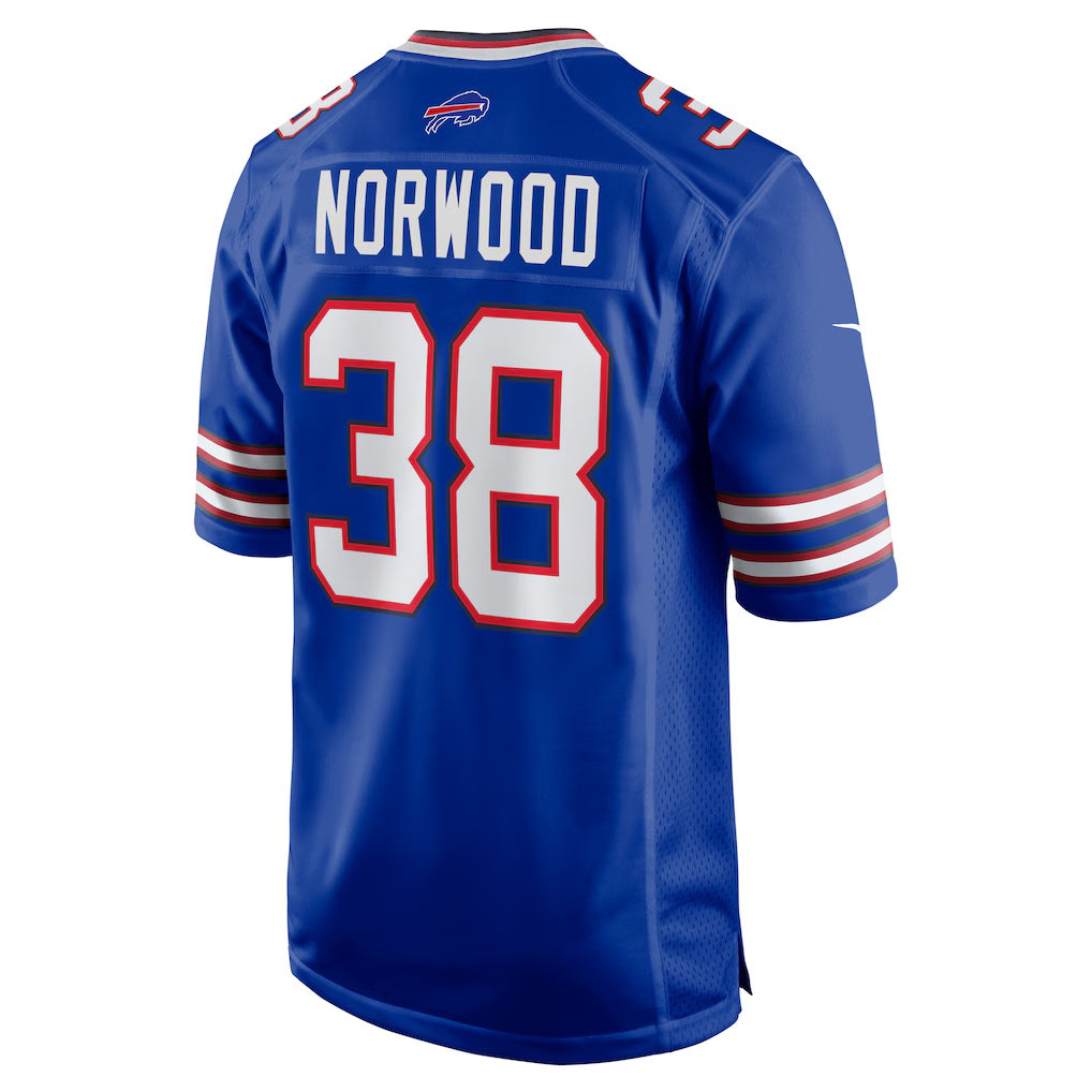 B.Bills #38 Tre Norwood Royal Fotopoulosg Team Game Jersey
