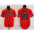Detroit Tigers #29 Tarik Skubal Orange Fotopoulosg With Patch Cool Base Stitched Jersey