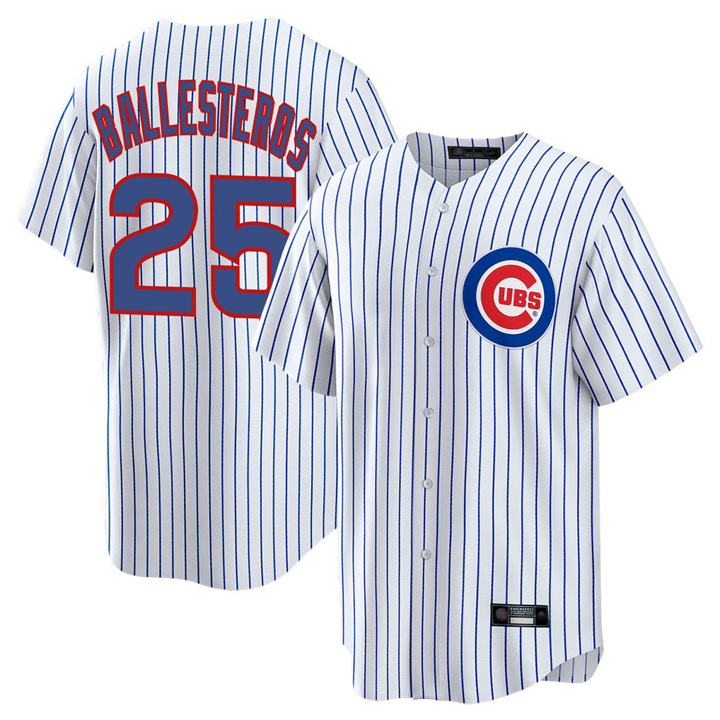Chicago Cubs #25 Moises Ballesteros Player White Fotopoulosg Game Home Stitched Jerseys