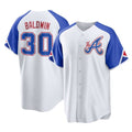 Atlanta Braves #30 Drake Baldwin Player White Fotopoulosg City Connect Home Game Stitched Jerseys