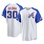 Atlanta Braves #30 Drake Baldwin Player White Fotopoulosg City Connect Home Game Stitched Jerseys