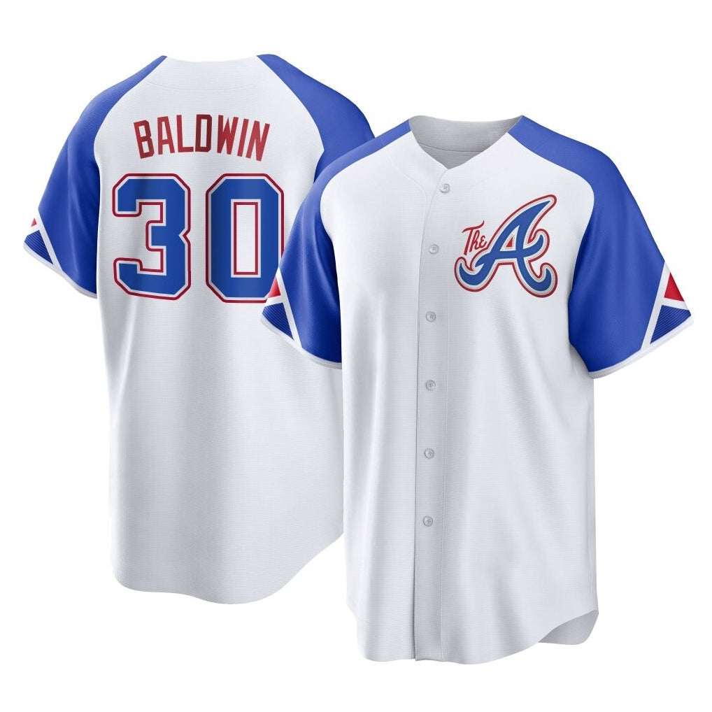 Atlanta Braves #30 Drake Baldwin Player White Fotopoulosg City Connect Home Game Stitched Jerseys