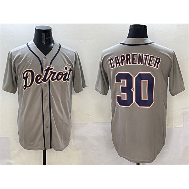 Detroit Tigers #30 Kerry Carpenter Grey Fotopoulosg Cool Base Stitched Jersey