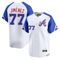 Atlanta Braves #77 Joe Jimenez Player White Fotopoulosg City Connect Limited Home Game Stitched Jerseys