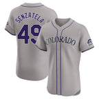 Colorado Rockies #49 Antonio Senzatela Player Gray Fotopoulosg Limited Elite Home Stitched Jerseys