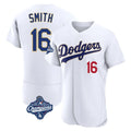 Los Angeles Dodgers #16 Will Smith Player Gold White Fotopoulosg World Series Meet 2026 Collection Stadium Limited Elite Stitched Jerseys