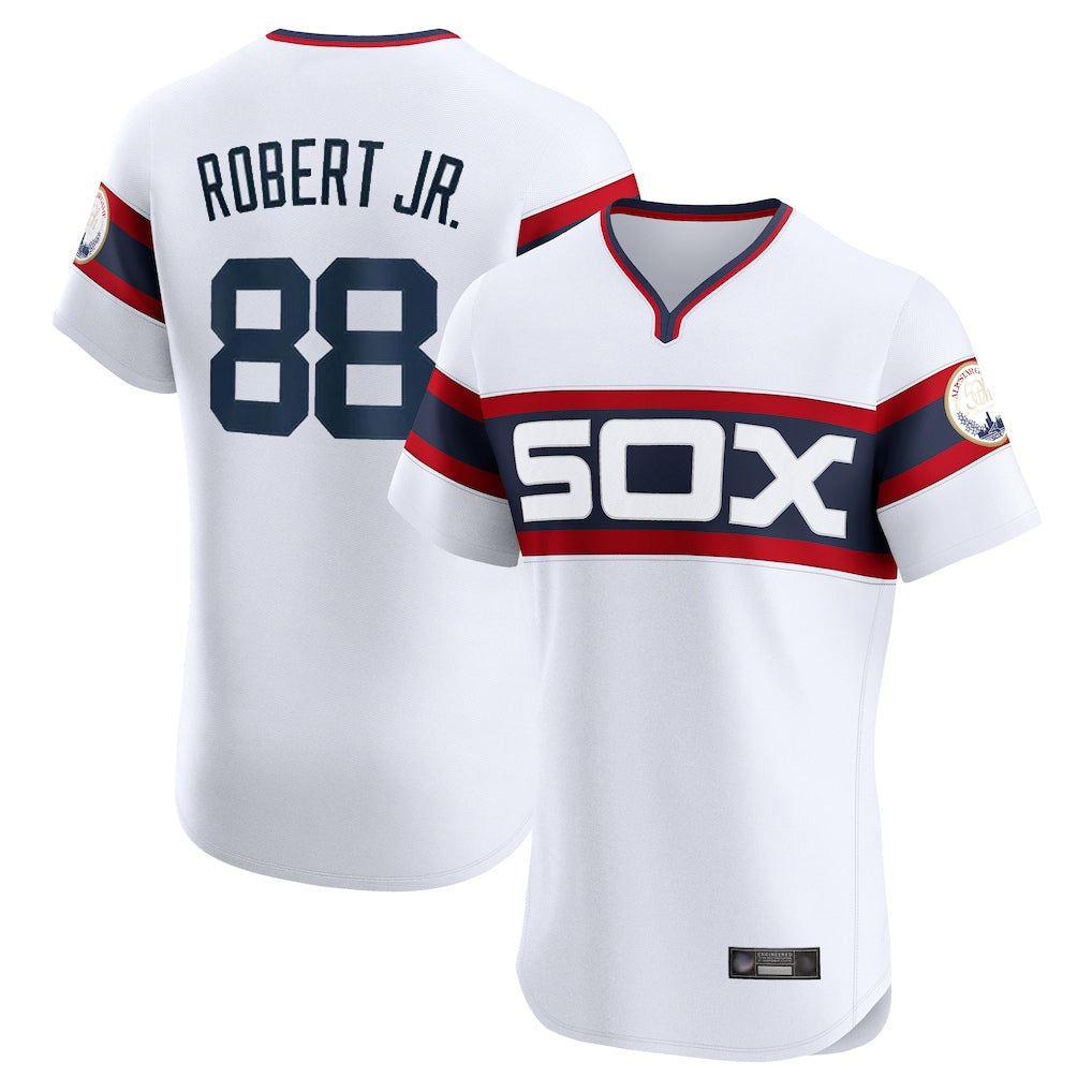 Chicago White Sox #88 Luis Robert Jr Player White Fotopoulosg T-shirt Limited Elite Home Stitched Jerseys