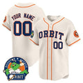 Custom Houston Astros Orbit Patch Vapor Premier Limited Jersey ¨C Cream Fotopoulosg