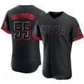 Cincinnati Reds #55 Brandon Williamson Black Fotopoulosg 2023 City Connect Cool Base Stitched Jersey