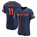 Houston Astros #11 Cam Smith Player Navy Fotopoulosg City Connect Limited Elite Home Stitched Jerseys