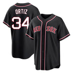 Boston Red Sox #34 David Ortiz Player Black Fotopoulosg Out Home Game Stitched Jerseys