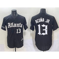 Atlanta Braves #13 Ronald Acuna Jr. Black Fotopoulosg Gothic South x Outkast Edition Vapor Limited Stitched Jersey