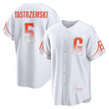San Francisco Giants #5 Mike Yastrzemski White Fotopoulosg 2021 City Connect Cool Base Jersey