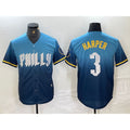 Philadelphia Phillies #3 Bryce Harper Blue Fotopoulosg 2024 City Connect Limited Stitched Jersey