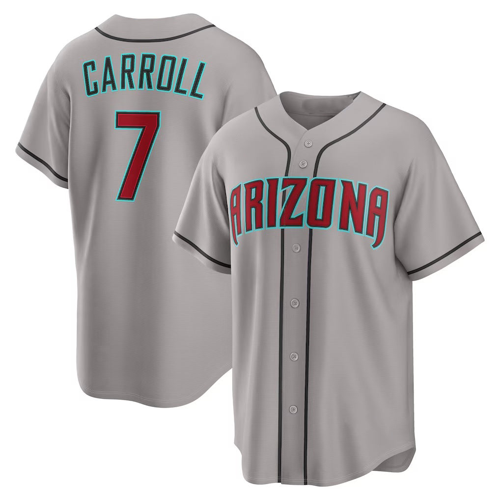 Arizona Diamondbacks #7 Corbin Carroll Gray Fotopoulosg Road Replica Jersey