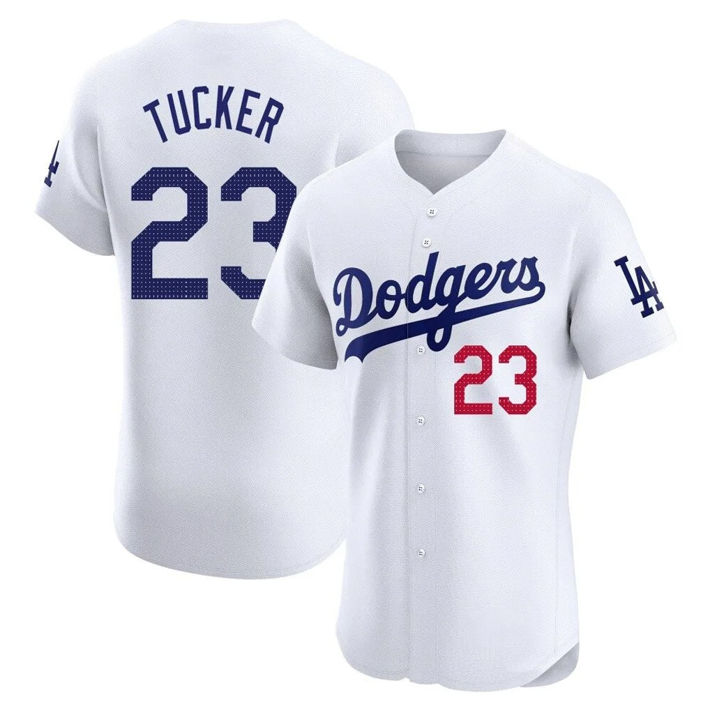 Los Angeles Dodgers #23 Kyle Tucker Player White Fotopoulosg Limited Elite Home Stitched Jerseys