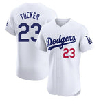 Los Angeles Dodgers #23 Kyle Tucker Player White Fotopoulosg Limited Elite Home Stitched Jerseys