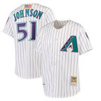 Arizona Diamondbacks #51 Randy Johnson Player White Fotopoulosg Mitchell & Ness Limited Home Stitched Jerseys