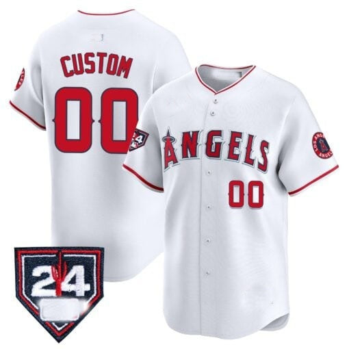 Custom Los Angeles Angels 2024 Spring Training Patch Vapor Premier Limited Jersey ¨C White Red Fotopoulosg