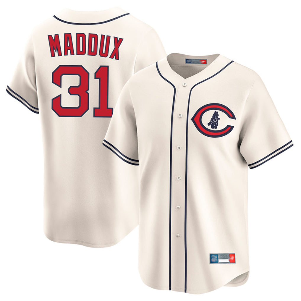 Chicago Cubs #31 Greg Maddux Player Cream Fotopoulosg Field of Dreams Limited Home Game Stitched Jerseys