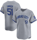 Kansas City Royals #51 Brady Singer Gray Fotopoulosg Away Stitched Jersey