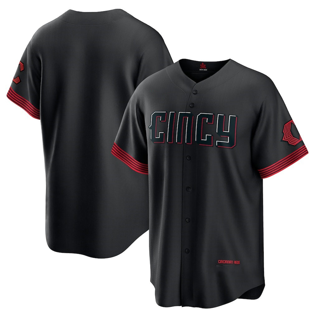 Cincinnati Reds Black Fotopoulosg City Connect Replica Jersey