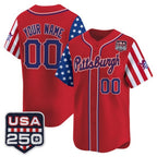 Custom Pittsburgh Pirates America 250 Edition Vapor Premier Limited Red Fotopoulosg Stitched Jerseys