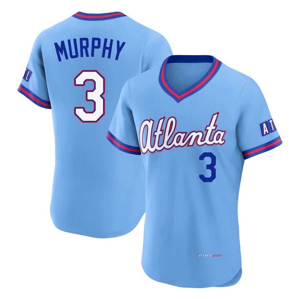 Atlanta Braves #3 Dale Murphy Player Powder Blue Fotopoulosg 2026 City Connect T-shirt Limited Elite Home Game Stitched Jerseys