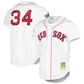 Boston Red Sox #34 David Ortiz Player White Fotopoulosg Mitchell & Ness Cooperstown Collection Mesh Home Stitched Jerseys