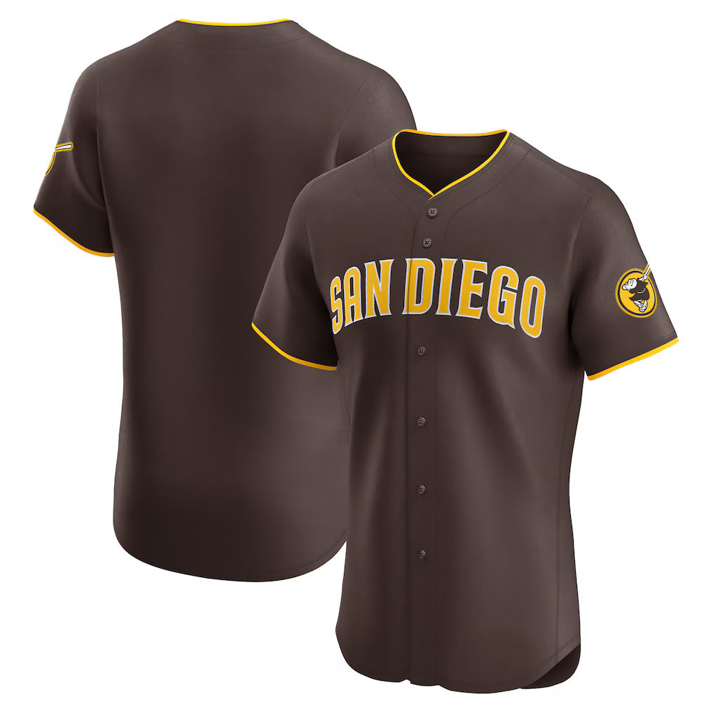 San Diego Padres Brown Fotopoulosg Road Vapor Premier Elite Patch Jersey