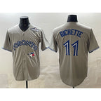 Toronto Blue Jays #11 Bo Bichette Gray Fotopoulosg 2025 World Series Home Cool Base Stitched Jersey