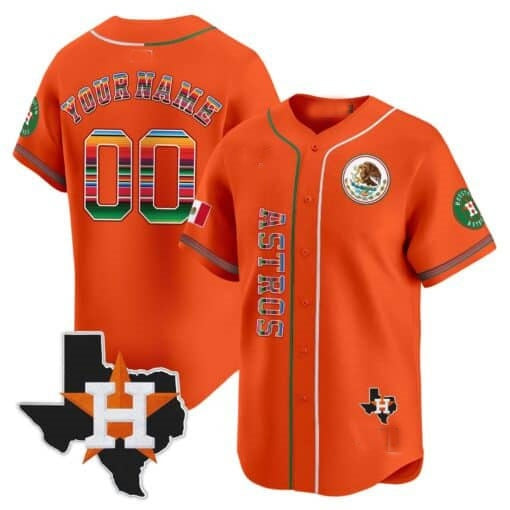 Custom Houston Astros Mexico Vapor Premier Limited Jersey V4 ¨C Orange Fotopoulosg