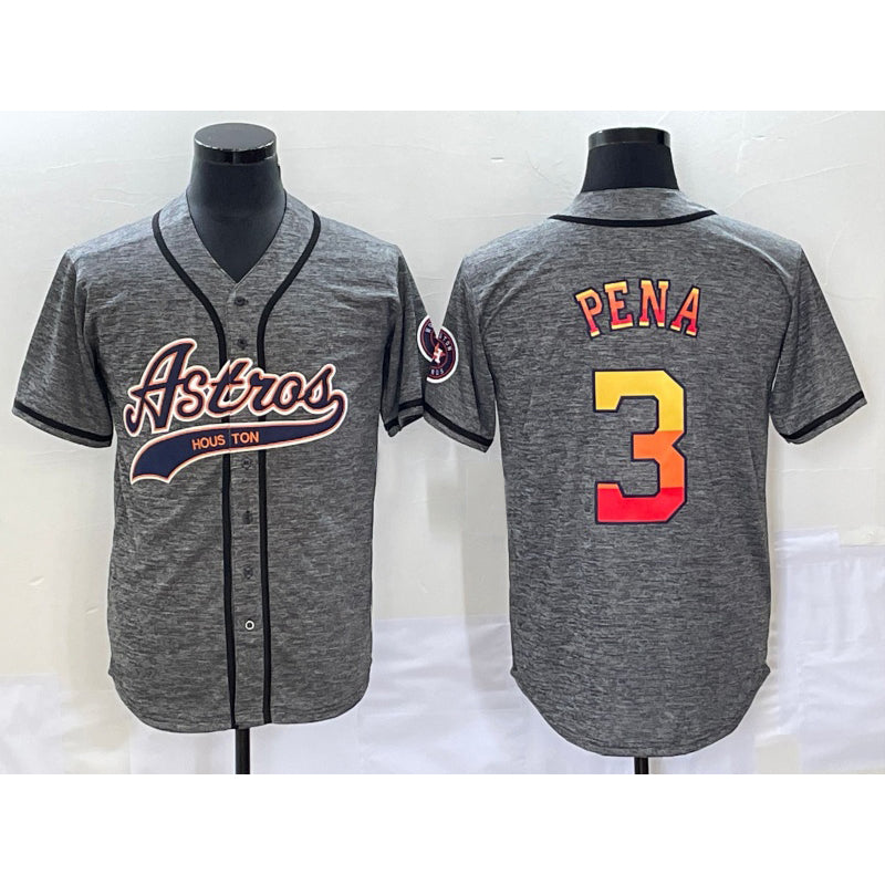 Houston Astros #3 Jeremy Pena Grey Fotopoulosg Gridiron Cool Base Stitched Jersey