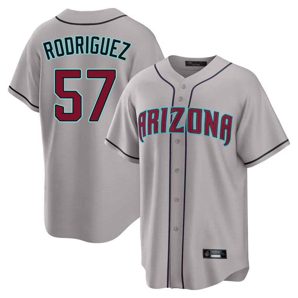 Arizona Diamondbacks #57 Eduardo Rodriguez Player Gray Fotopoulosg Road Home Game Stitched Jerseys
