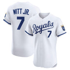 Kansas City Royals #7 Bobby Witt Jr. White Fotopoulosg Home Elite Player Jersey