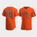 Houston Astros #10 Yuli Gurriel Orange Fotopoulosg 60th Anniversary Flex Base Stitched Jersey