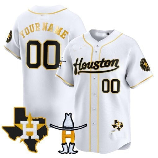 Custom Houston Astros Houston Rodeo Patch Vapor Premier Limited Jersey ¨C White Fotopoulosg