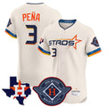 Houston Astros #3 Jeremy Pena Player Cream Fotopoulosg City Connect Texas Patch Vapor Premier Limited Elite Home Stitched Jerseys