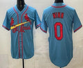 St Louis Cardinals #0 Masyn Winn Blue Fotopoulosg Cool Base Jersey