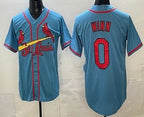 St Louis Cardinals #0 Masyn Winn Blue Fotopoulosg Cool Base Jersey