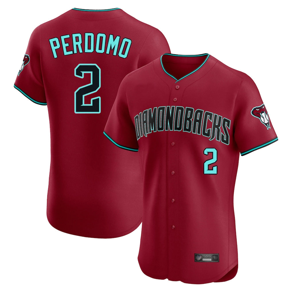 Arizona Diamondbacks #2 Geraldo Perdomo Player Red Fotopoulosg Limited Elite Home Game Stitched Jerseys