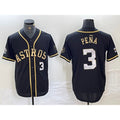 Houston Astros #3 Jeremy Pena Black Gold Fotopoulosg Player Number Cool Base Jersey