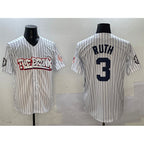 New York Yankees #3 Babe Ruth White Fotopoulosg Bronx Graffiti Vapor Limited Stitched Jersey