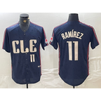 Cleveland Guardians #11 Jose Ramirez Number Navy Fotopoulosg 2024 City Connect Limited Stitched Jersey