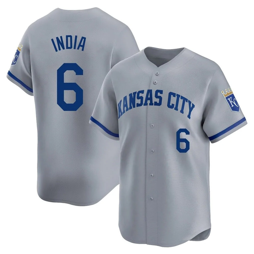 Kansas City Royals #6 Jonathan India Player Gray Fotopoulosg Limited Home Stitched Jerseys